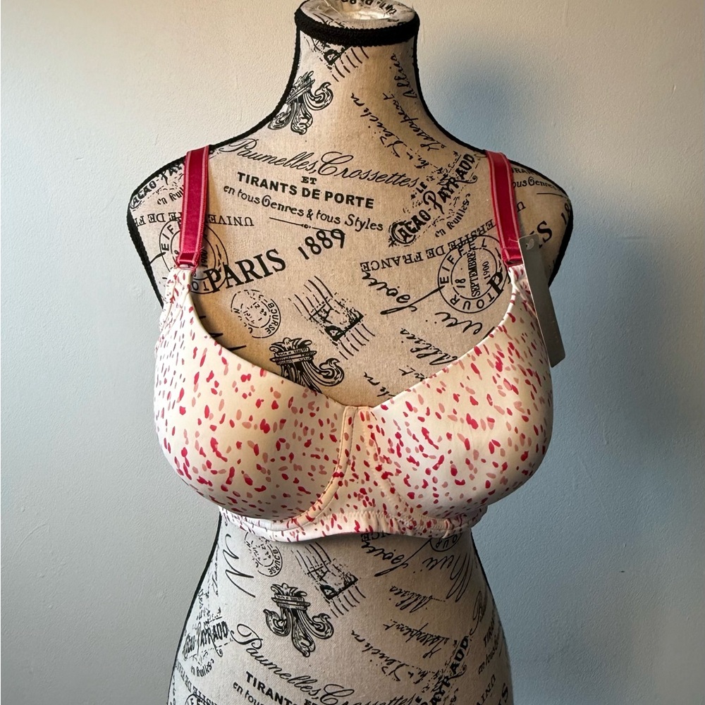 Modern Movement‎ Pink and White Patterned Bra lightly lined 38 C